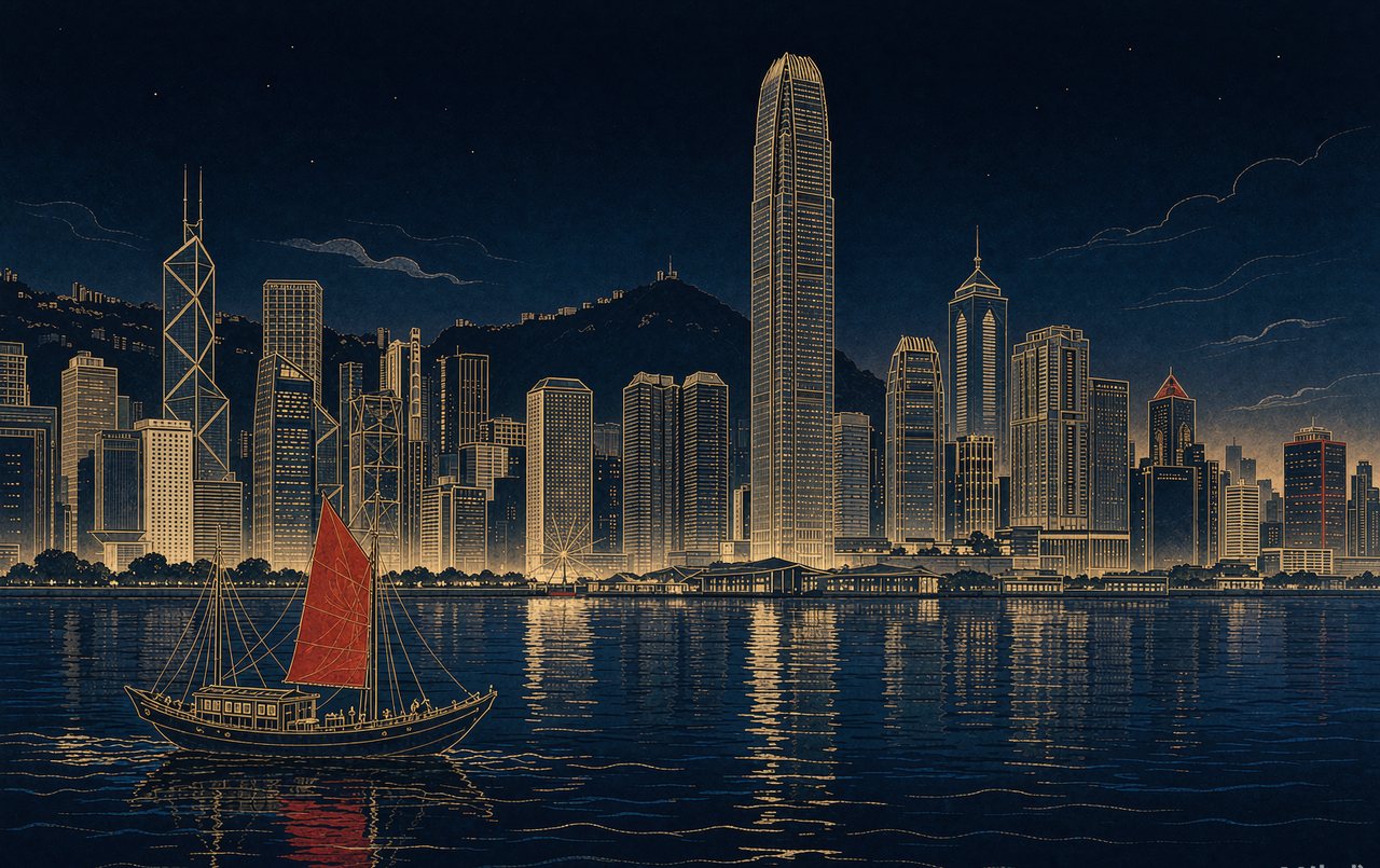 香港維多利亞港夜色